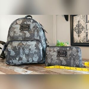 New with Tags Disney Villians Loungefly Backpack & Wallet